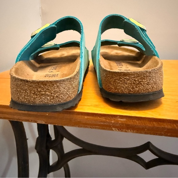 Teal / Turquoise Nubuck Birkenstock Arizona Double Strap Sandals EU 39 - Picture 3 of 6